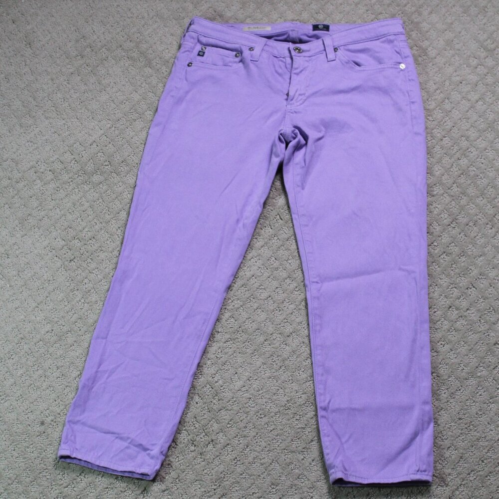 AG Adriano Goldschmied Womens 29 Lavender The Stilt Crop Cigarette Jean Jeans